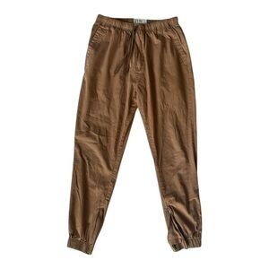 Free Planet Brown Jogger Pants Women’s Medium Cotton Stretch Zip Ankle